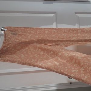 Planet Blue, LIFE, made in California peach and cream wide leg back zip  pants S